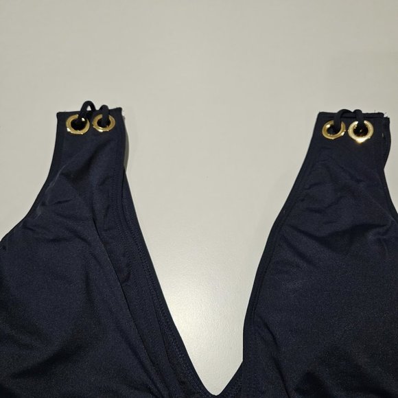 Michael Michael Kors Grommet V-Neck One-Piece Swimsuit Size 14 - Picture 9 of 14